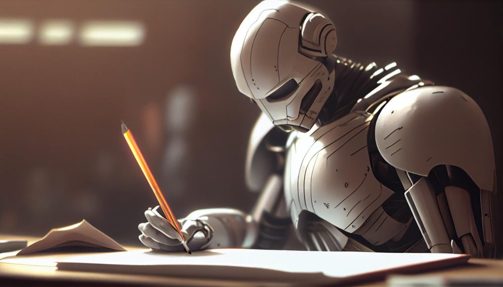 robot writing